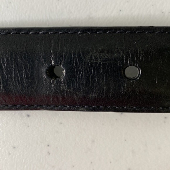 Dockers Black Top Grain Leather Woven Textured Belt Solid Brass Buckle Durable - Picture 11 of 12